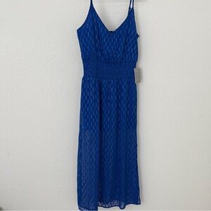 NSR Nordstrom Royal Blue Textured Midi Dress